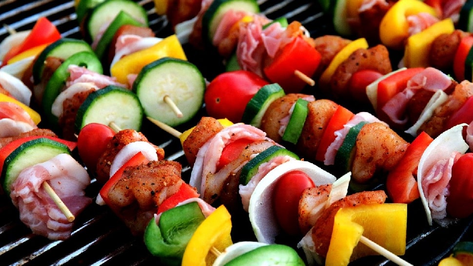 Grillparty zu Hause Spieße Grillparty zu Hause Spieße